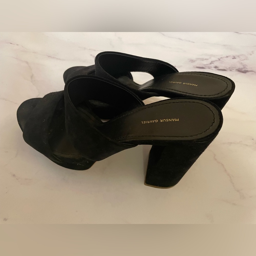 Mansur Gavriel Suede Slides Black
